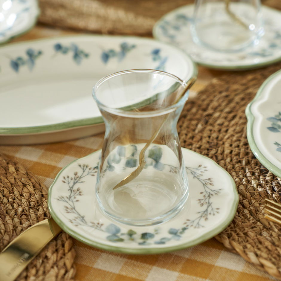 Eucalyptus Stoneware 26-delige ontbijtset voor 6 personen Groen