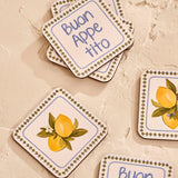 Lemoncello onderzetters (6 stuks, 10x10 cm)