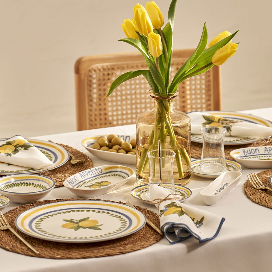 Lemoncello Porseleinen Ontbijtset 26-delig voor 6 Personen