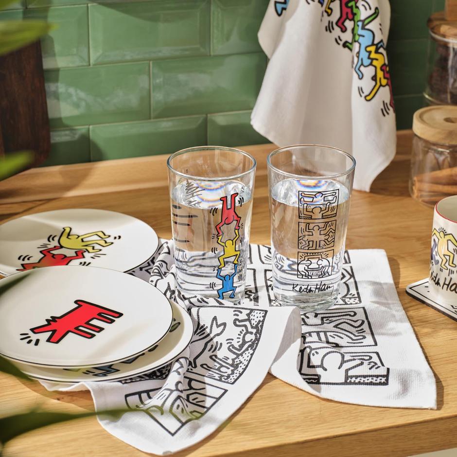 Keith Haring Paw Porseleinen Taartbord Rood (19 cm)