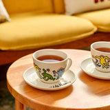 Keith Haring gekleurde porseleinen theekopjesset van 2 (220 cc)