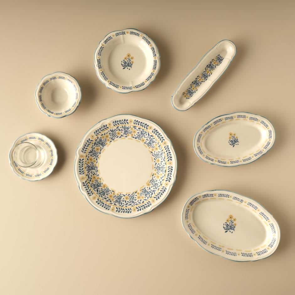Liana Stoneware 26-delige ontbijtset voor 6 personen blauw