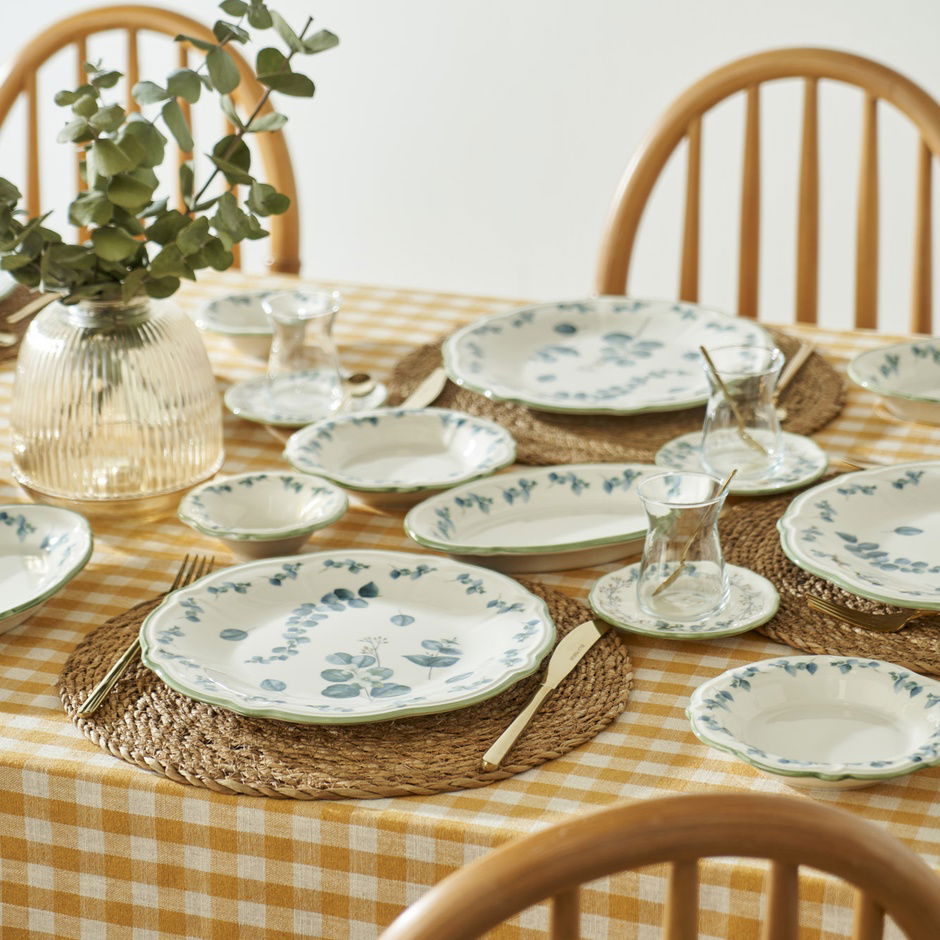 Eucalyptus Stoneware 26-delige ontbijtset voor 6 personen Groen