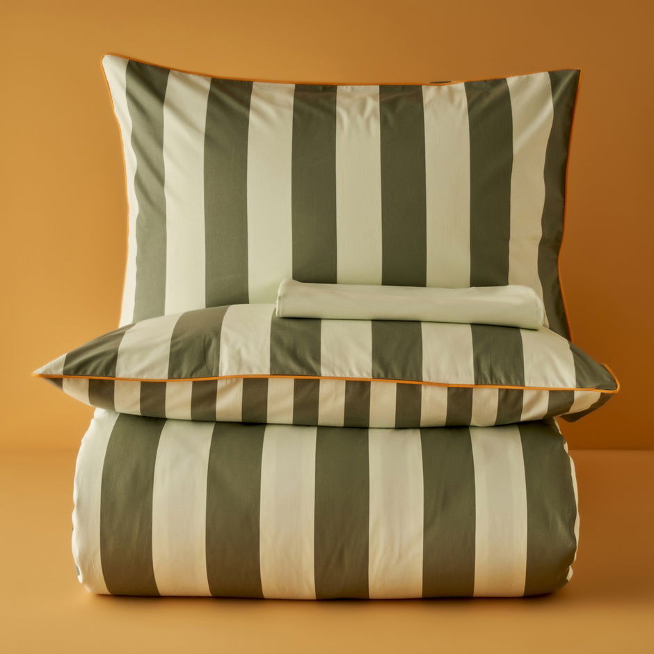 Dekbedovertrekset van 100% katoen, eenpersoons, groen (160x220 cm)