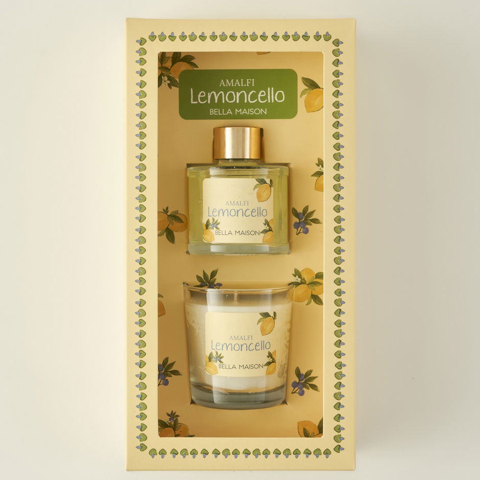 Lemoncello Amalfi Luchtverfrisser & Kaars Cadeauset Geel