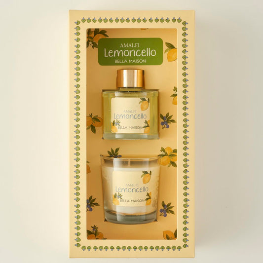 Lemoncello Amalfi Luchtverfrisser & Kaars Cadeauset Geel
