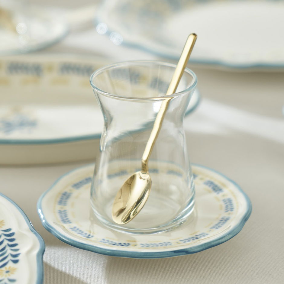 Liana Stoneware 26-delige ontbijtset voor 6 personen blauw