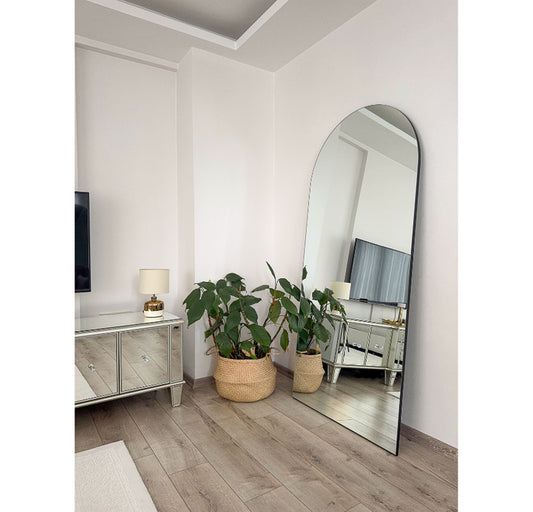 Frameloze Staande Boog Spiegel 180 x 80 cm – Vrijstaand, Leunend of Wandmontage