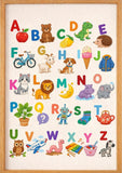 Alfabet en.getallen gekleurde poster A3 (29,7 × 42 cm)