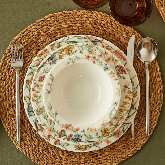 Flores Porseleinen 24-delige serviesset voor 6 personen