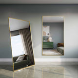 Gouden Rechthoekige Spiegel Groot Goud