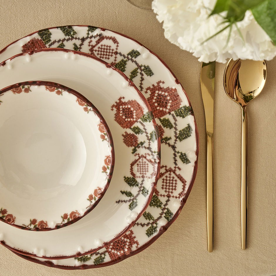 Jolly Porseleinen 18-delige serviesset voor 6 personen Rood