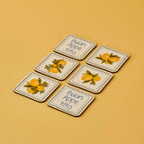 Lemoncello onderzetters (6 stuks, 10x10 cm)