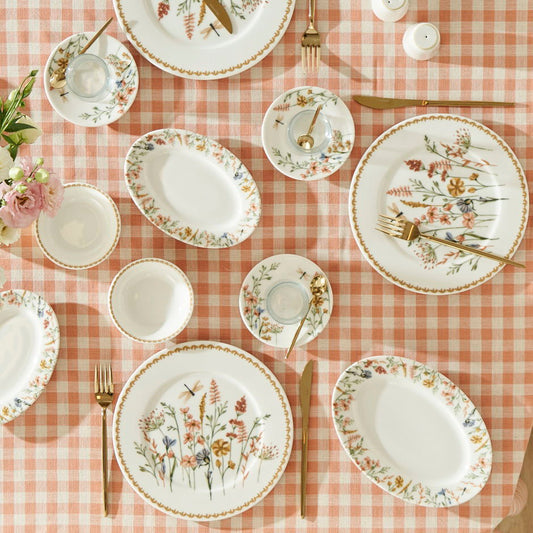 Flores Porseleinen Ontbijtset 26-delig voor 6 Personen