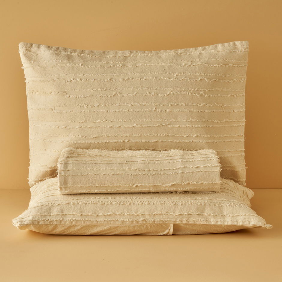 100% katoenen Bohemian tweepersoonsbedspreiset crème (240x260 cm)