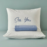 Marineblauw dekbedovertrekset van 100% katoen, tweepersoons (200x220 cm)