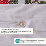 100% katoenen satijnen Jolly New Year tweepersoons dekbedovertrekset rood (200x220 cm)