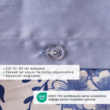 100% katoen satijn Bleu Blanc Kingsize dekbedovertrekset Blauw (240x220 cm)