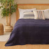%100 Pamuk Marine Tek Kişilik Yatak Örtüsü Lacivert (180x260 cm)