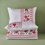 100% katoenen satijnen Jolly New Year tweepersoons dekbedovertrekset rood (200x220 cm)