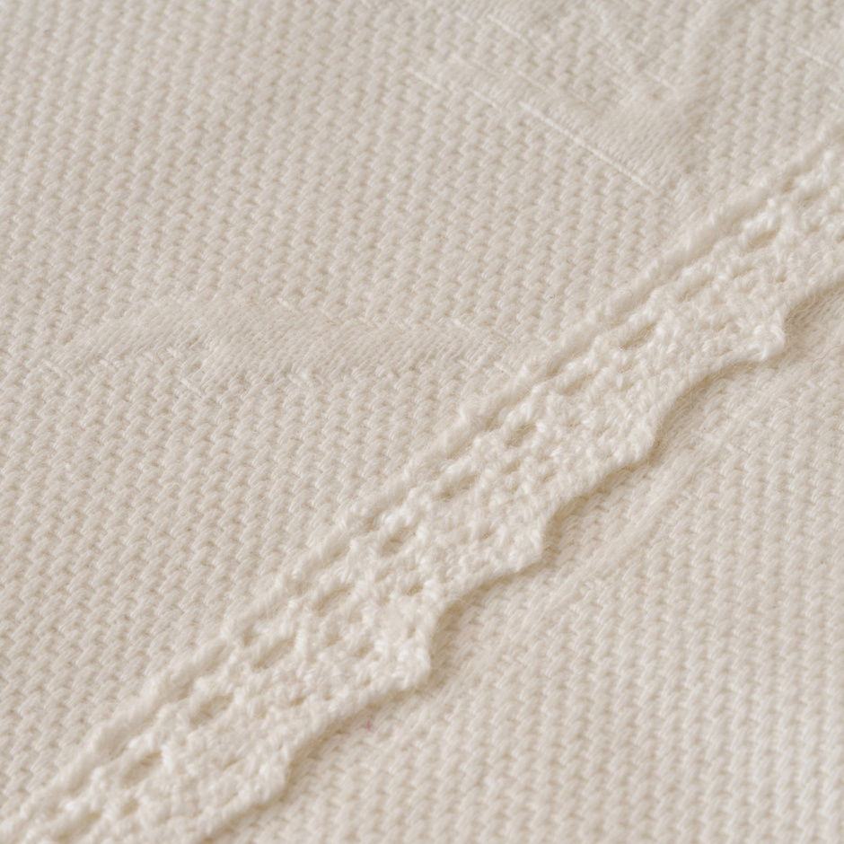 100% katoenen exclusieve jacquard tweepersoonsbedspreiset ecru (240x260 cm)