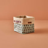 Close-up of Durable Plastic Green Storage Basket with Handles