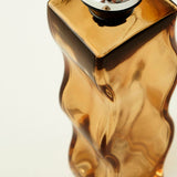 Golvende 2-delige olie- en azijnflessenset ambergroen (250 cc)