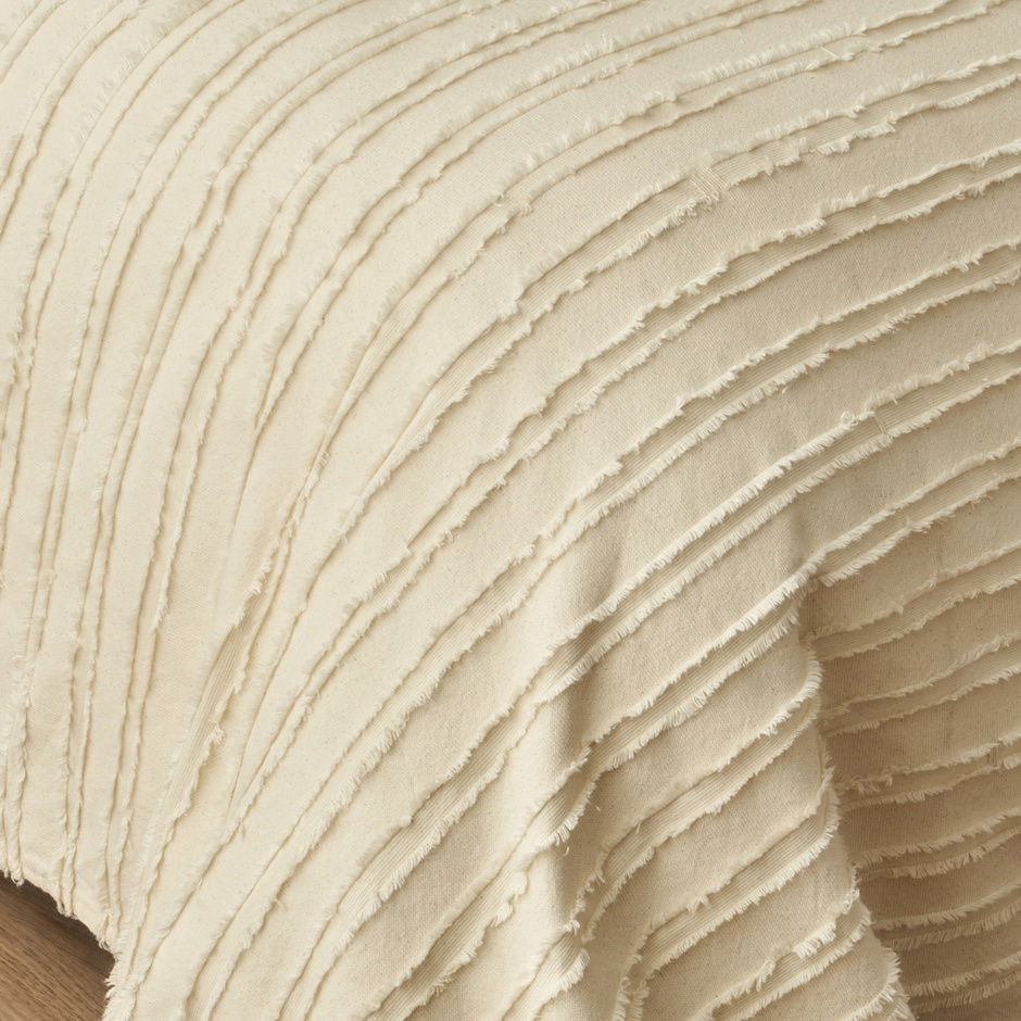 100% katoenen Bohemian tweepersoonsbedspreiset crème (240x260 cm)