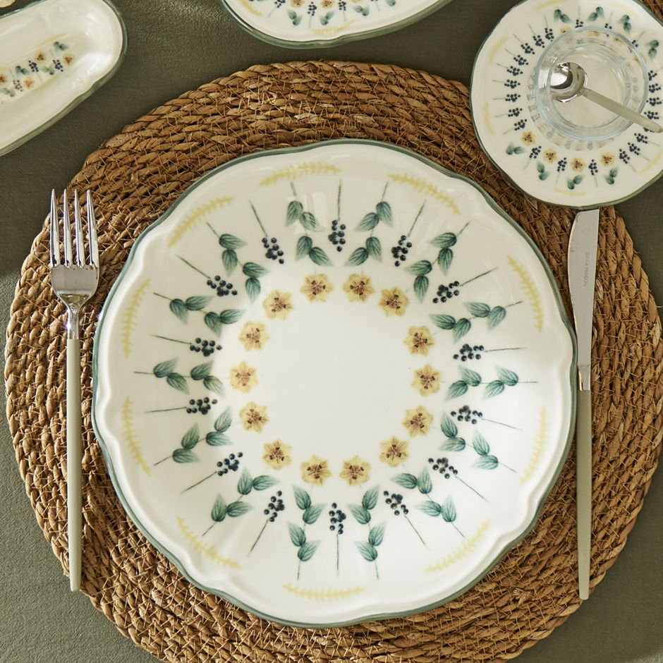 Adelina Stoneware 26-delige ontbijtset voor 6 personen Groen