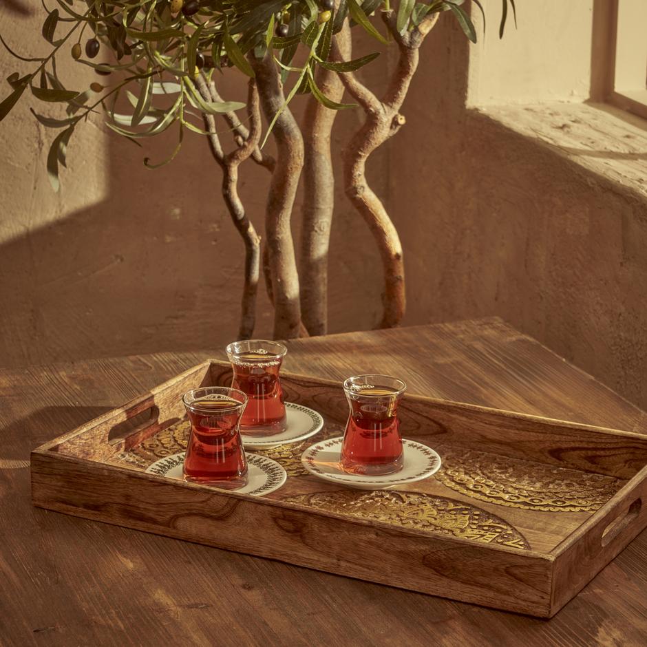 Cera Decoratieve Schaal Naturel (32x3,5x50 cm)