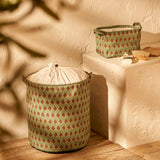 Wasmand met trekkoord in de vorm van een Indiase mond, groen (36x40 cm) - Organizer cadeau