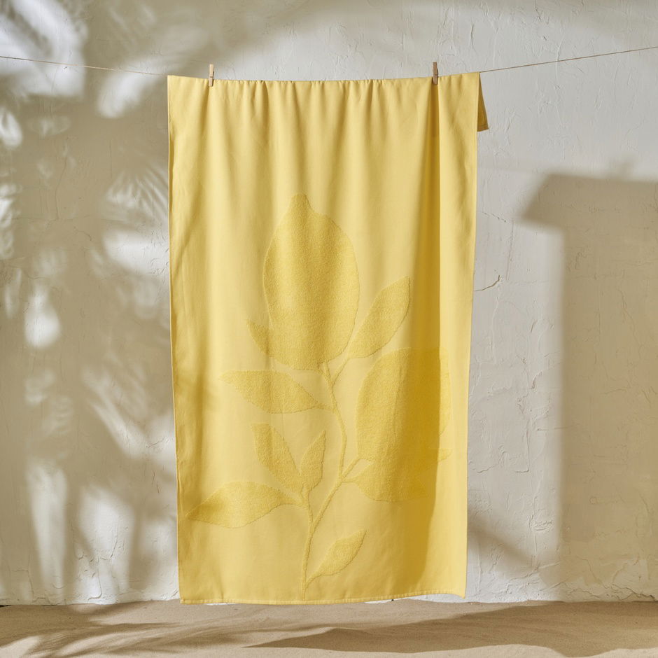 100% katoenen Lemoncello strandlaken geel (90x150 cm)