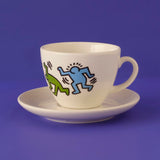 Keith Haring gekleurde porseleinen theekopjesset van 2 (220 cc)