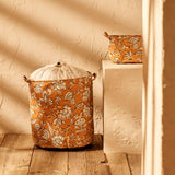 Wasmand met trekkoord in de vorm van een Indiase mond, mosterdgeel (36x40 cm) - Organizer cadeau