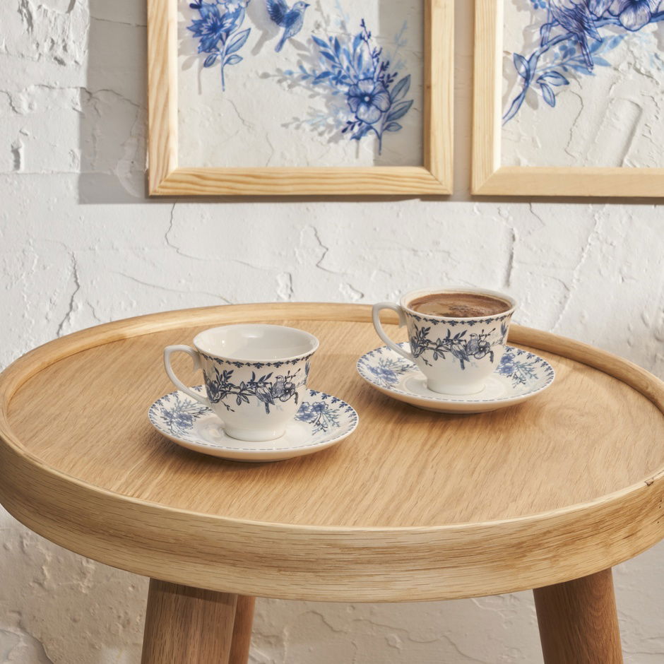 Bleu Blanc 2-delige koffiekopjesset blauw (90 cc)