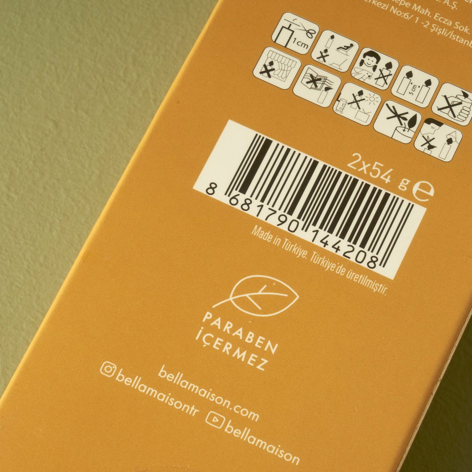 Hill Half Painted Twisted Candlestick Kaarsenset van 2 Mosterd (18x2 cm)