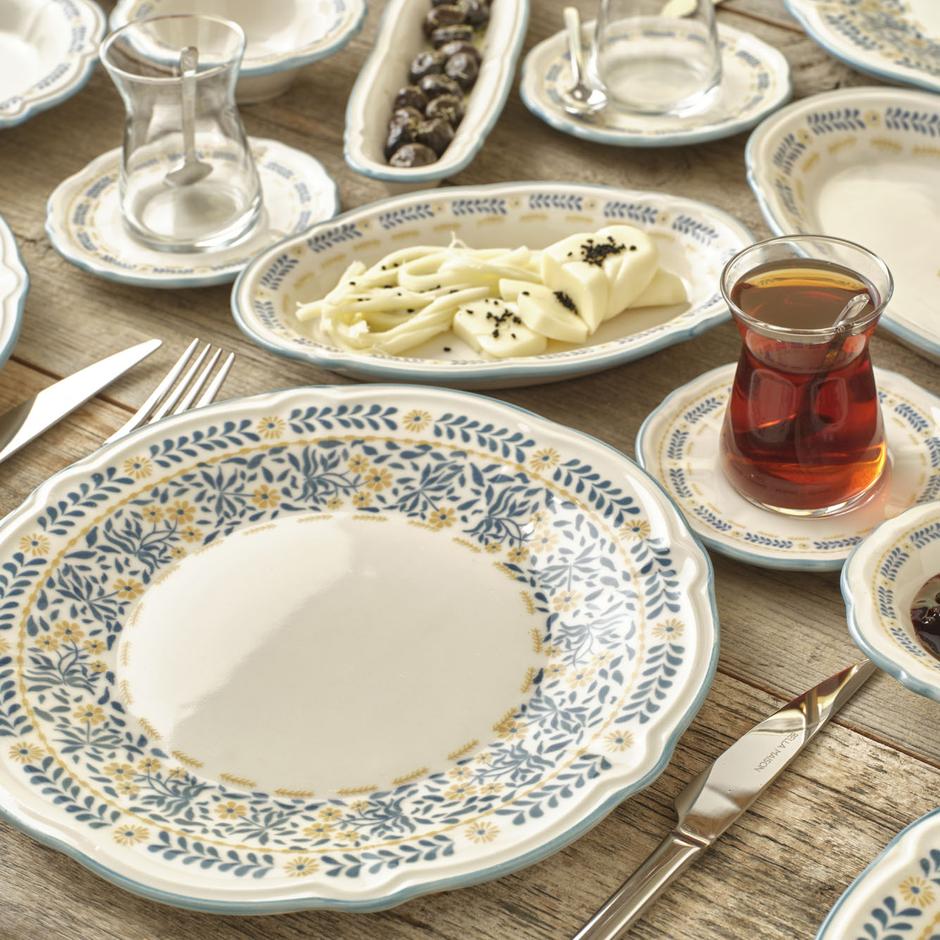 Liana Stoneware 26-delige ontbijtset voor 6 personen blauw