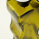 Golvende 2-delige olie- en azijnflessenset ambergroen (250 cc)