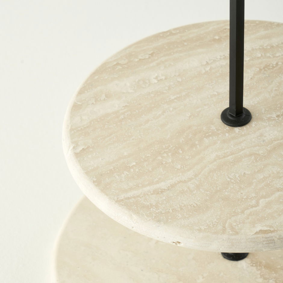 Ephesus Travertine 2-laags koekjesstandaard natuurlijk