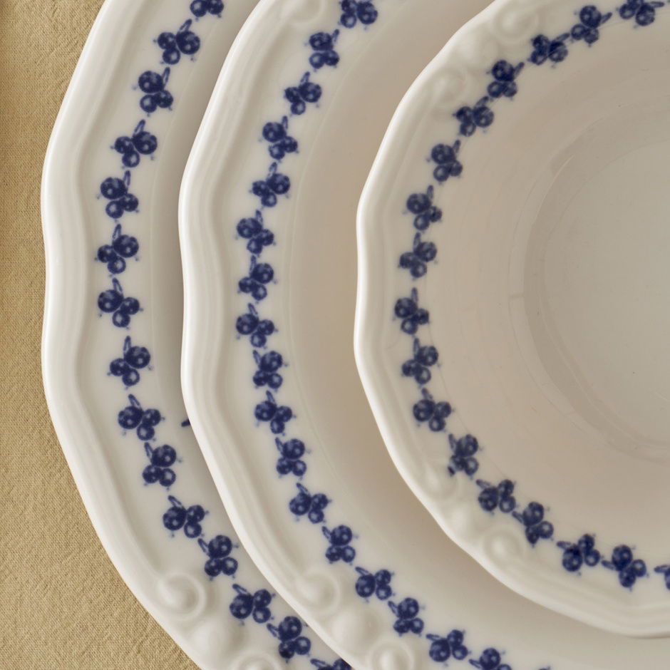 Vanessa Porseleinen 24-delige serviesset voor 6 personen, blauw