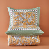 %100 Pamuk Saten Indische Eenpersoons Dekbedovertrek Set (160x220)