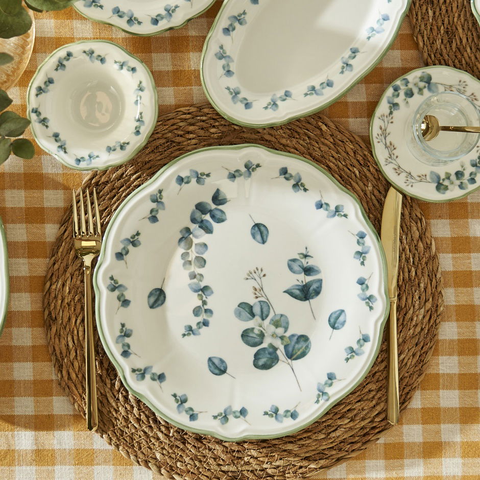 Eucalyptus Stoneware 26-delige ontbijtset voor 6 personen Groen