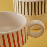 Stripe Espresso Glazen Set van 2 (105 cc)