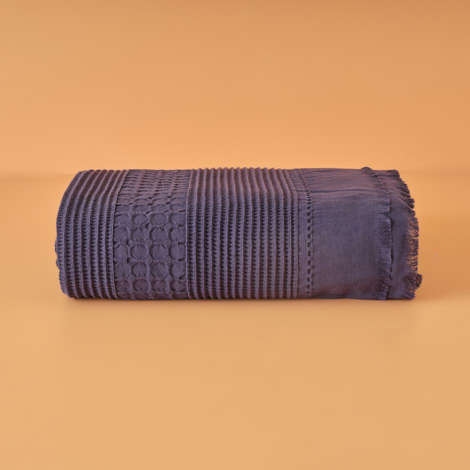 %100 Pamuk Marine Tek Kişilik Yatak Örtüsü Lacivert (180x260 cm)