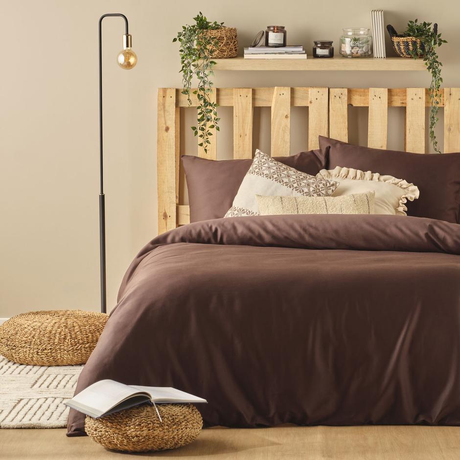 Supreme 100% Katoen Satijn Dubbel Laken Set Bruin (200x220 cm)