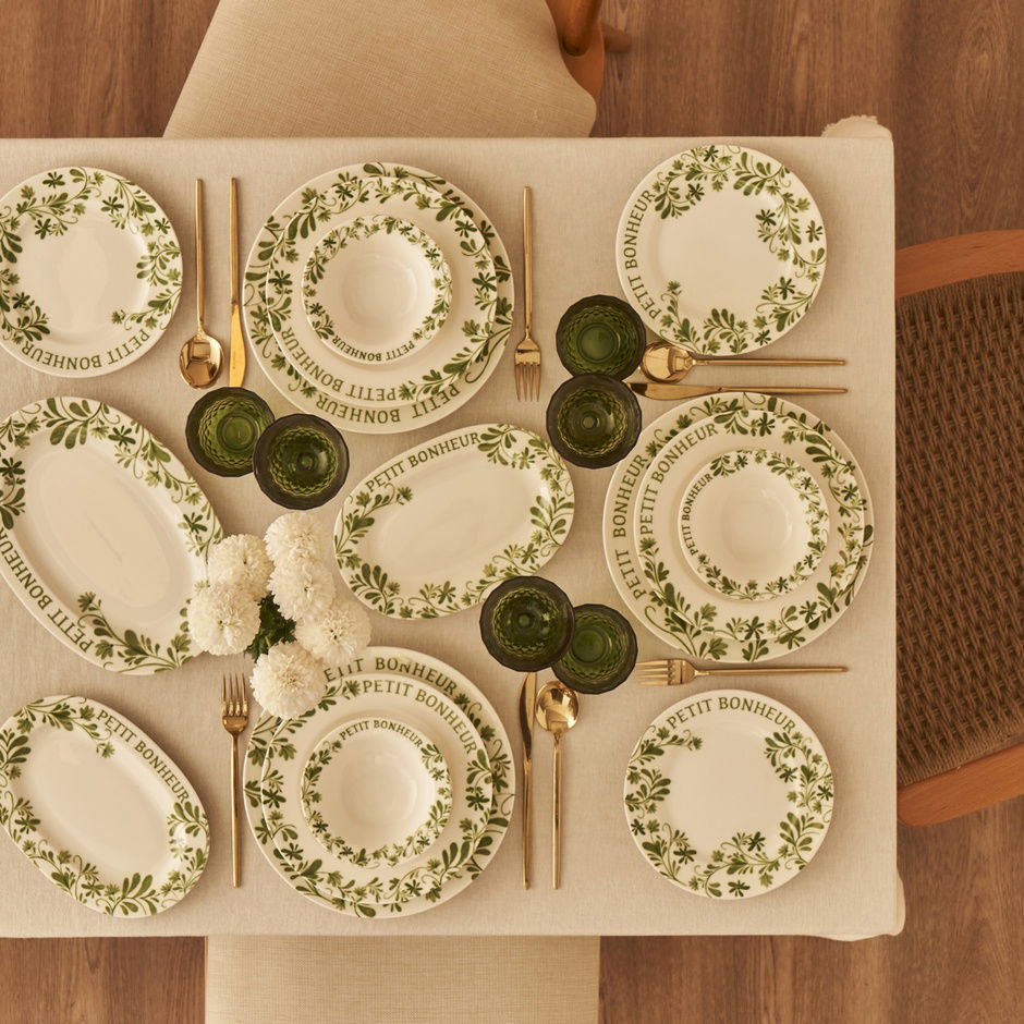 Petit Bonheur 44-delige diner- en ontbijtset groen
