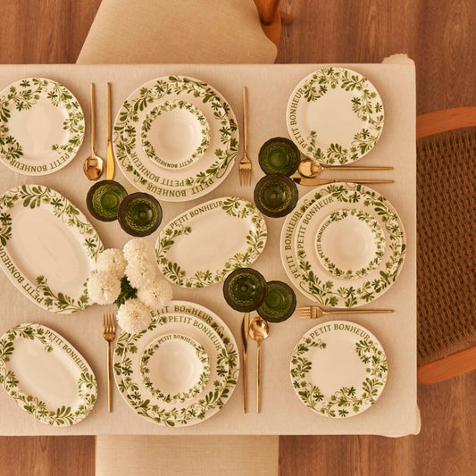 Petit Bonheur 44-delige diner- en ontbijtset groen