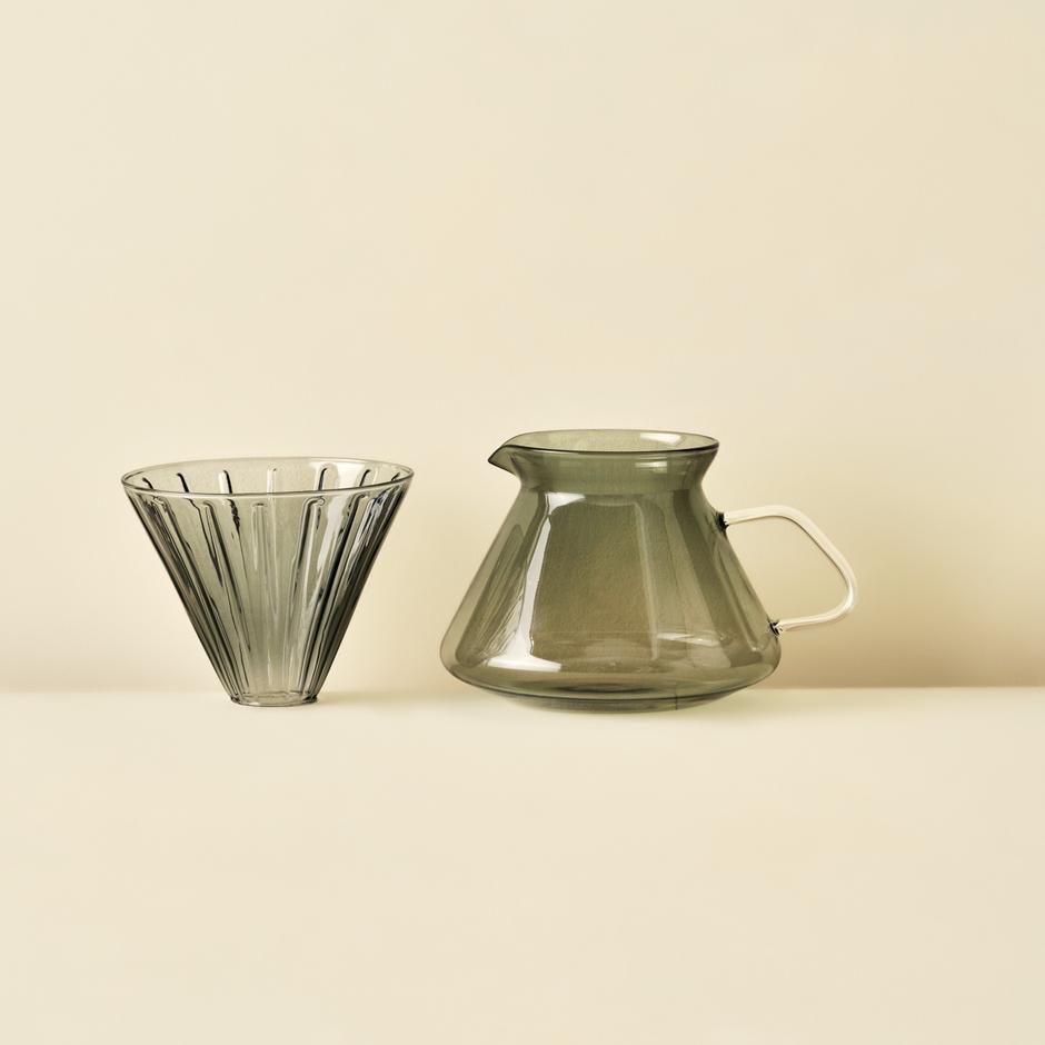 Taps toelopende filterkoffiepot grijs (700 cc)