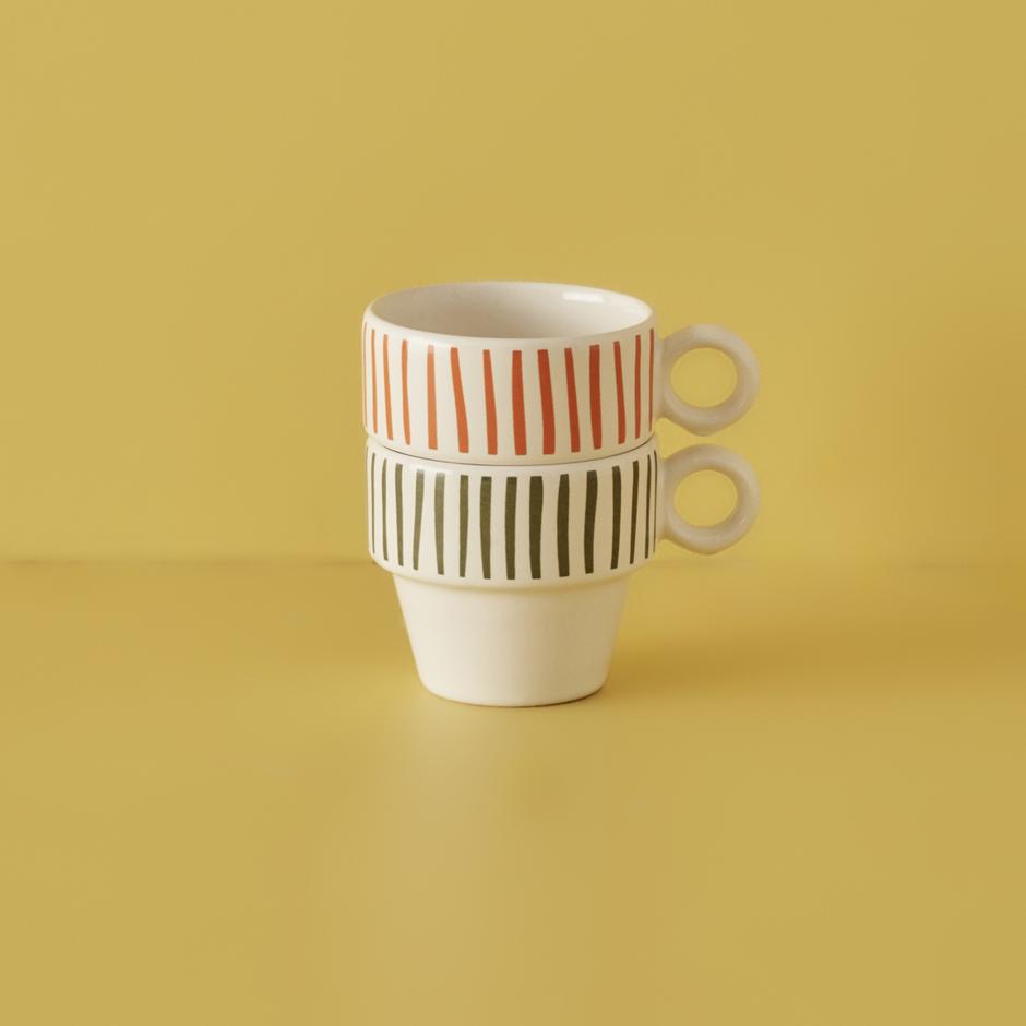 Stripe Espresso Glazen Set van 2 (105 cc)