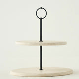 Ephesus Travertine 2-laags koekjesstandaard natuurlijk